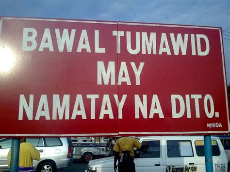 bawal tumawid sign